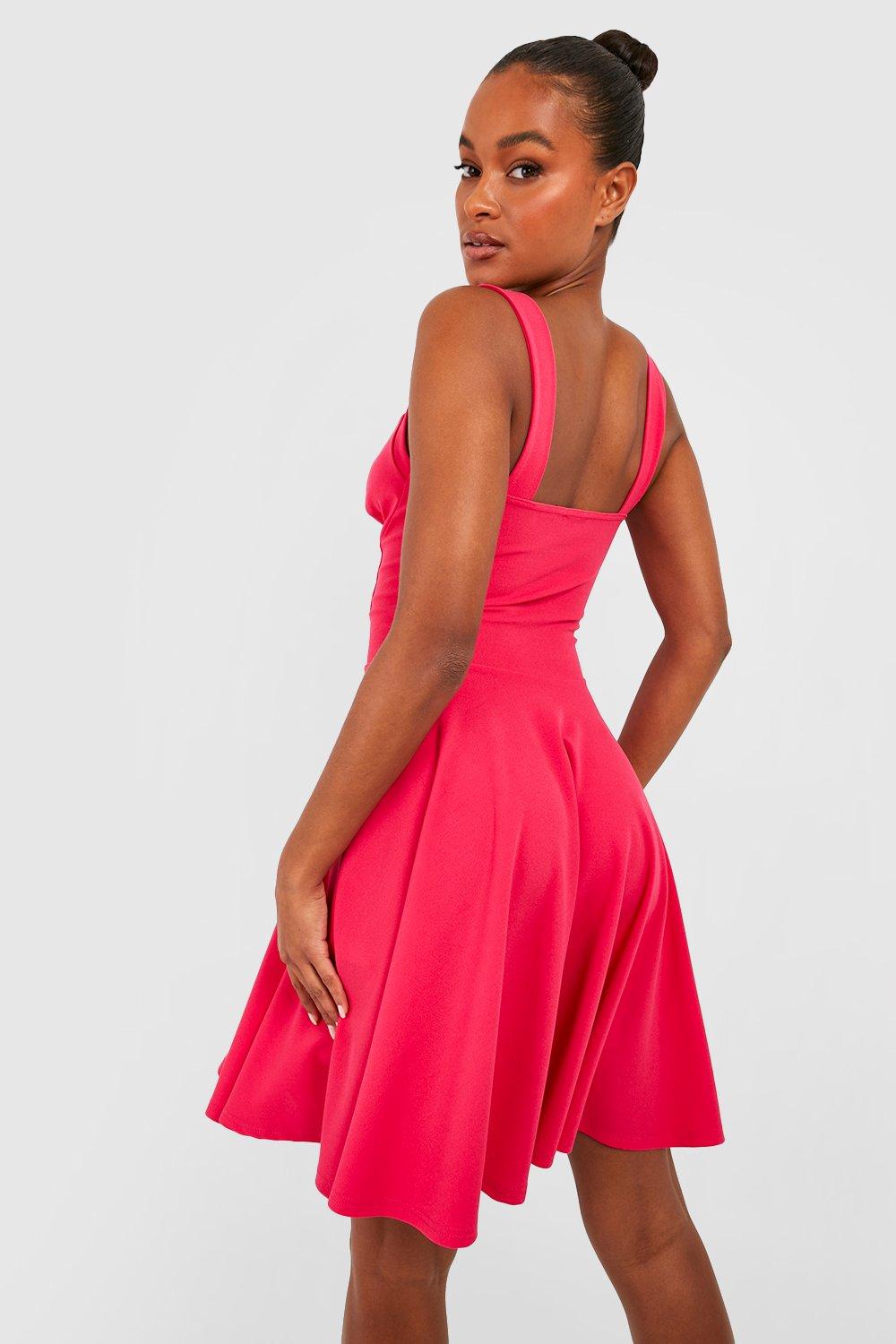 Neon pink skater hot sale dress